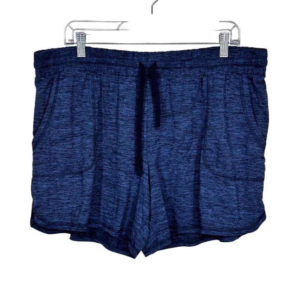 St John's Bay Women's Blue Knit Short Front Pockets Drawstring Size XL‎